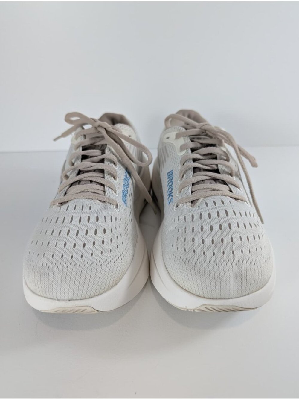 Brooks Ghost 15 Wide Fit Womens Running Shoes In Beige & White - Picture 2 of 10